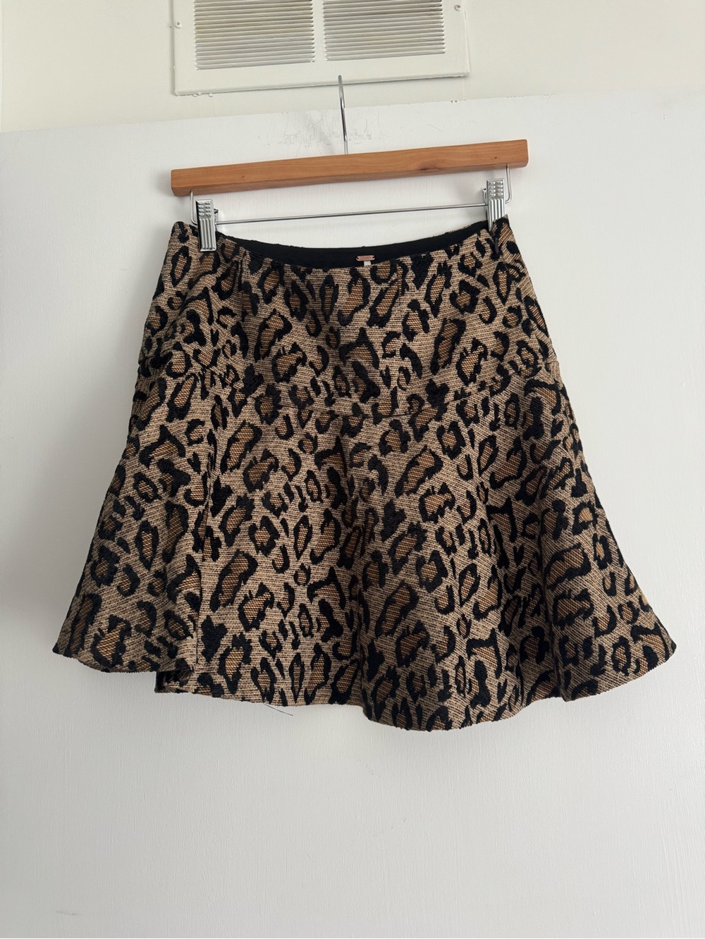 Free People Leopard Print Circle Skirt - Black & Tan